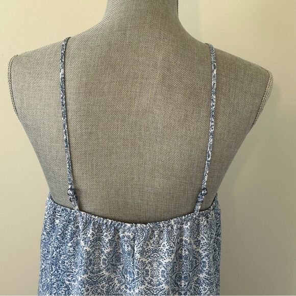 Knox Rose Blue Tiered Ruffled Dress Sundress SZ S Flowy Feminine Lightweight - Picture 5 of 11